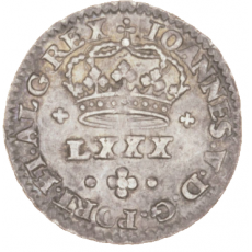 D. João V Tostão (100 Réis) n/d, XXXX invertidos, cruz vazada, prata